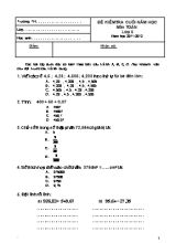 Đề kiêm tra cuối năm học môn Toan Lơp 5 - Năm hoc 2011-2012